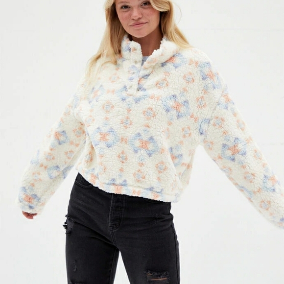 NEW Pacsun Simone Sherpa Sweatshirt - Picture 1 of 7